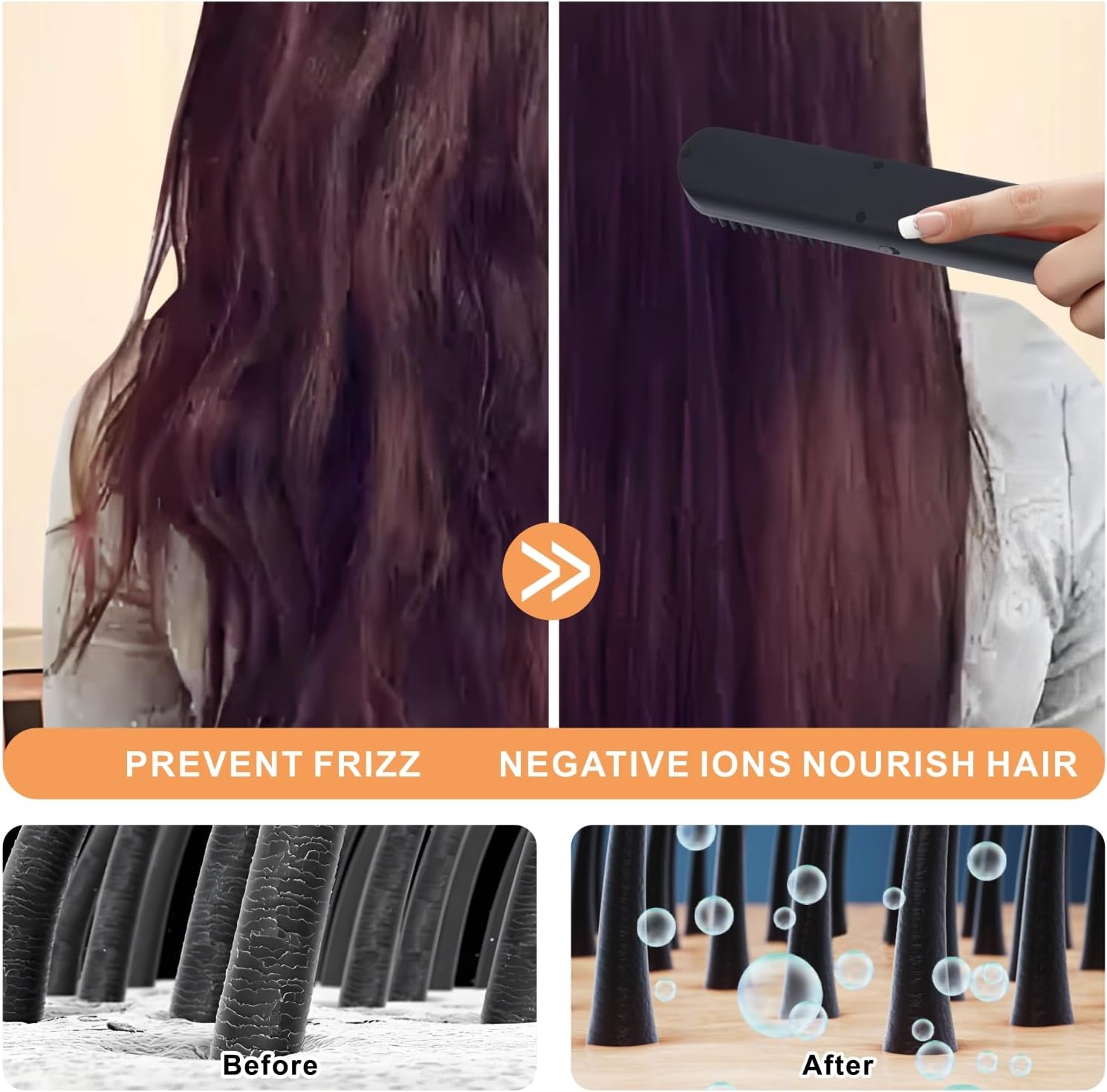 1759733541_Hot-Comb-Electric-Cordless-Mini-Hair-Straightener-Brush-Rechargeable-Heated-Hair-Brush-with-3-Temp-Settings-Auto-Shut-Off-Travel-Portable-Small-Hair-Straightening-Comb-for-Women.jpg Hot Comb Electric, Cordless Mini Hair Straightener Brush, Rechargeable Heated Hair Brush with 3 Temp Settings, Auto Shut-Off, Travel Portable Small Hair Straightening Comb for Women - Image 3
