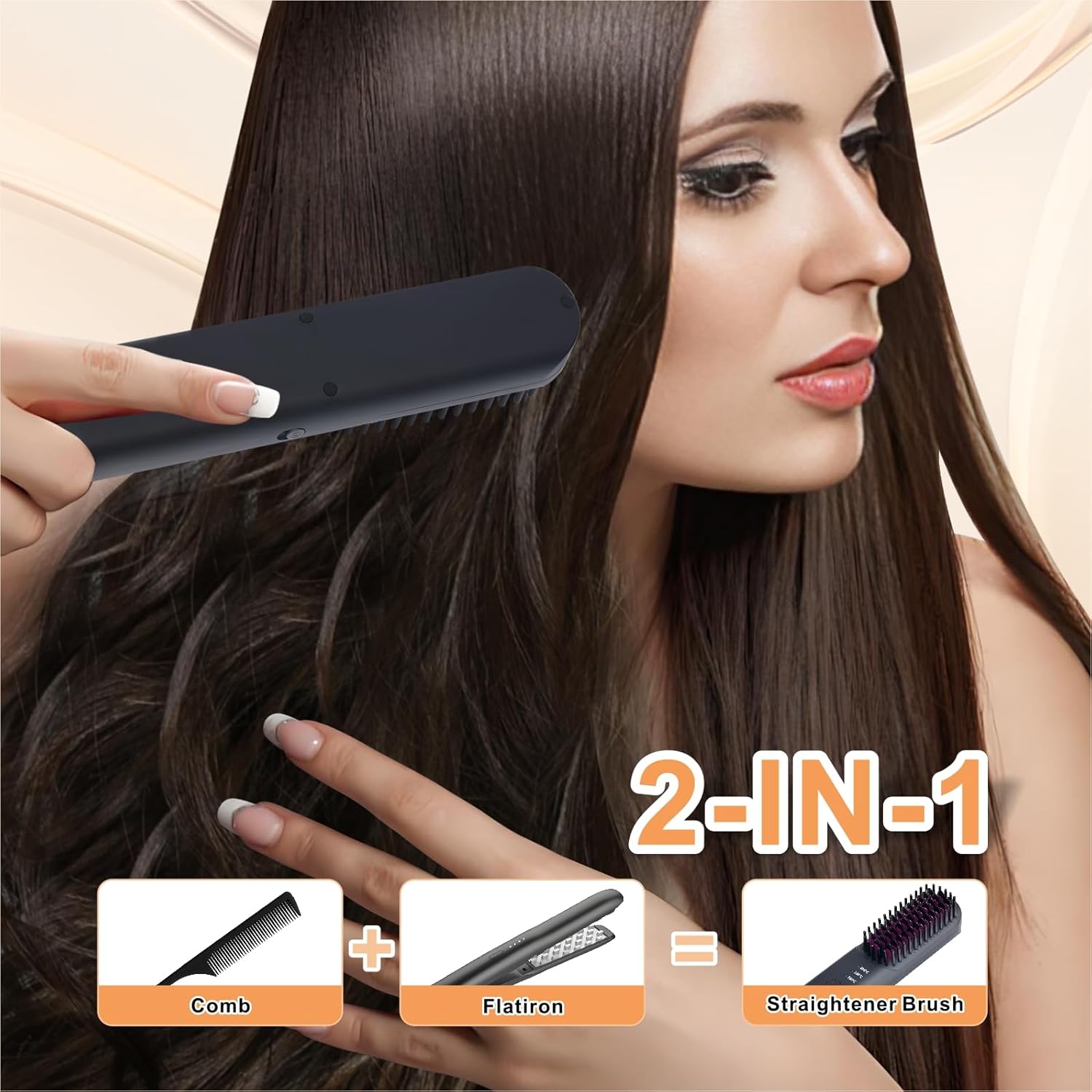 1759733553_Hot-Comb-Electric-Cordless-Mini-Hair-Straightener-Brush-Rechargeable-Heated-Hair-Brush-with-3-Temp-Settings-Auto-Shut-Off-Travel-Portable-Small-Hair-Straightening-Comb-for-Women.jpg Hot Comb Electric, Cordless Mini Hair Straightener Brush, Rechargeable Heated Hair Brush with 3 Temp Settings, Auto Shut-Off, Travel Portable Small Hair Straightening Comb for Women - Image 5