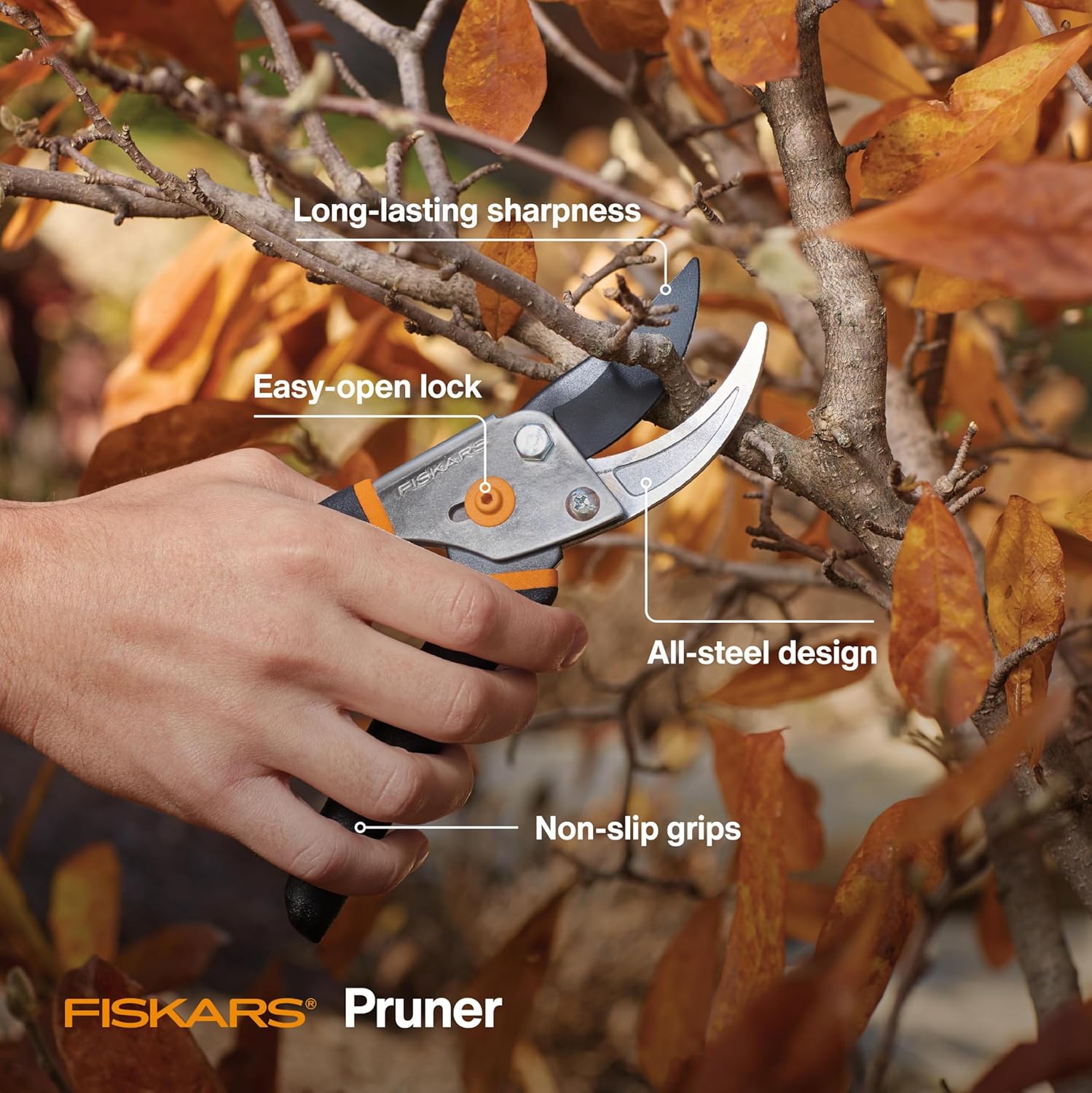 1759733645_Fiskars-Bypass-Pruning-Shears-58-Inch-Cut-Capacity-Garden-Clippers-Gardening-Scissors-with-Sharp-Rust-Resistant-Steel-Blade.jpg Fiskars Bypass Pruning Shears, 5/8-Inch Cut Capacity Garden Clippers, Gardening Scissors with Sharp, Rust Resistant Steel Blade - Image 3