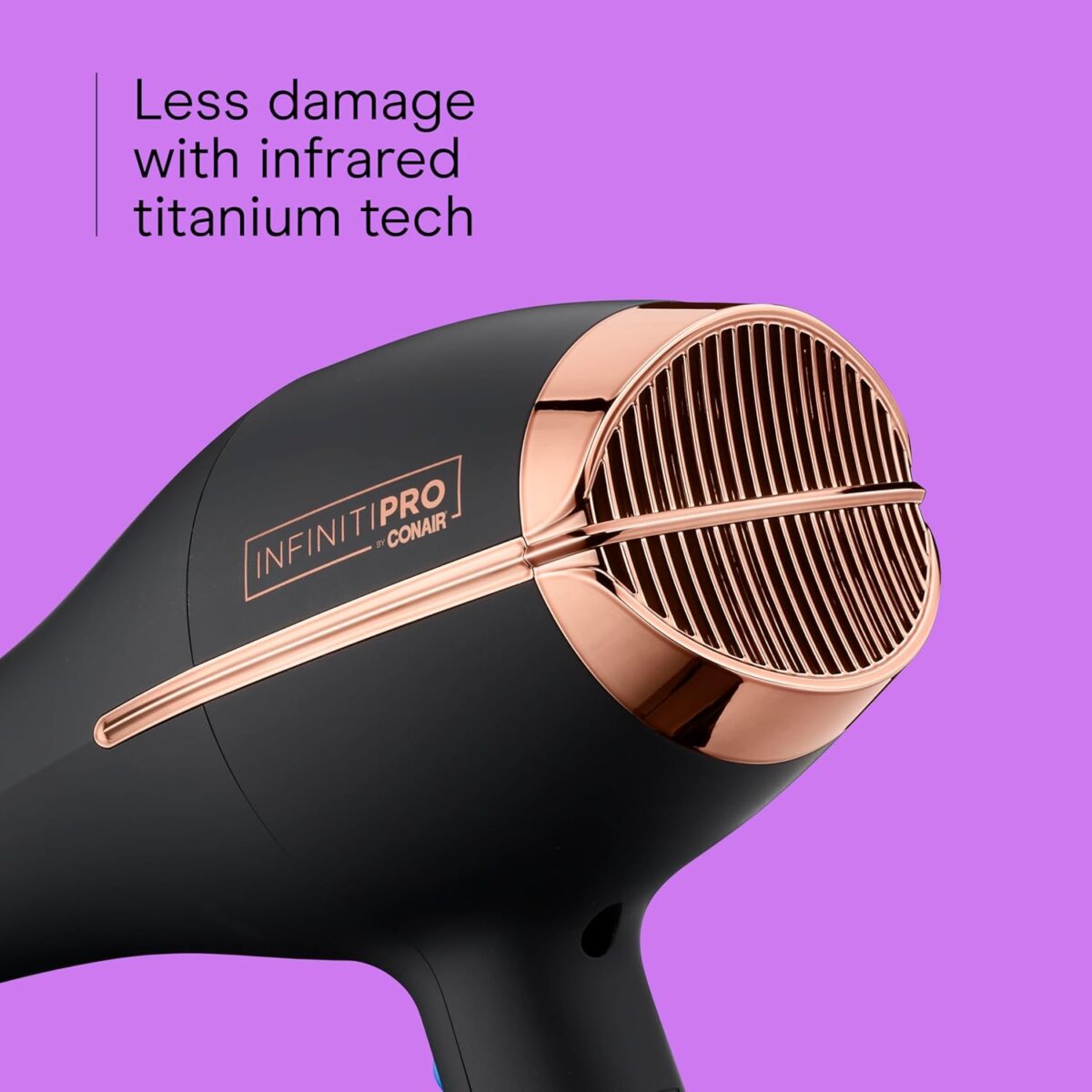 INFINITI PRO by CONAIR Hair Dryer, 1875W Blow Dryer with Diffuser and Concentrator, Ceramic Technology, 3 Heat & 2 Speed Settings, Cold Shot Button, Black - Image 5