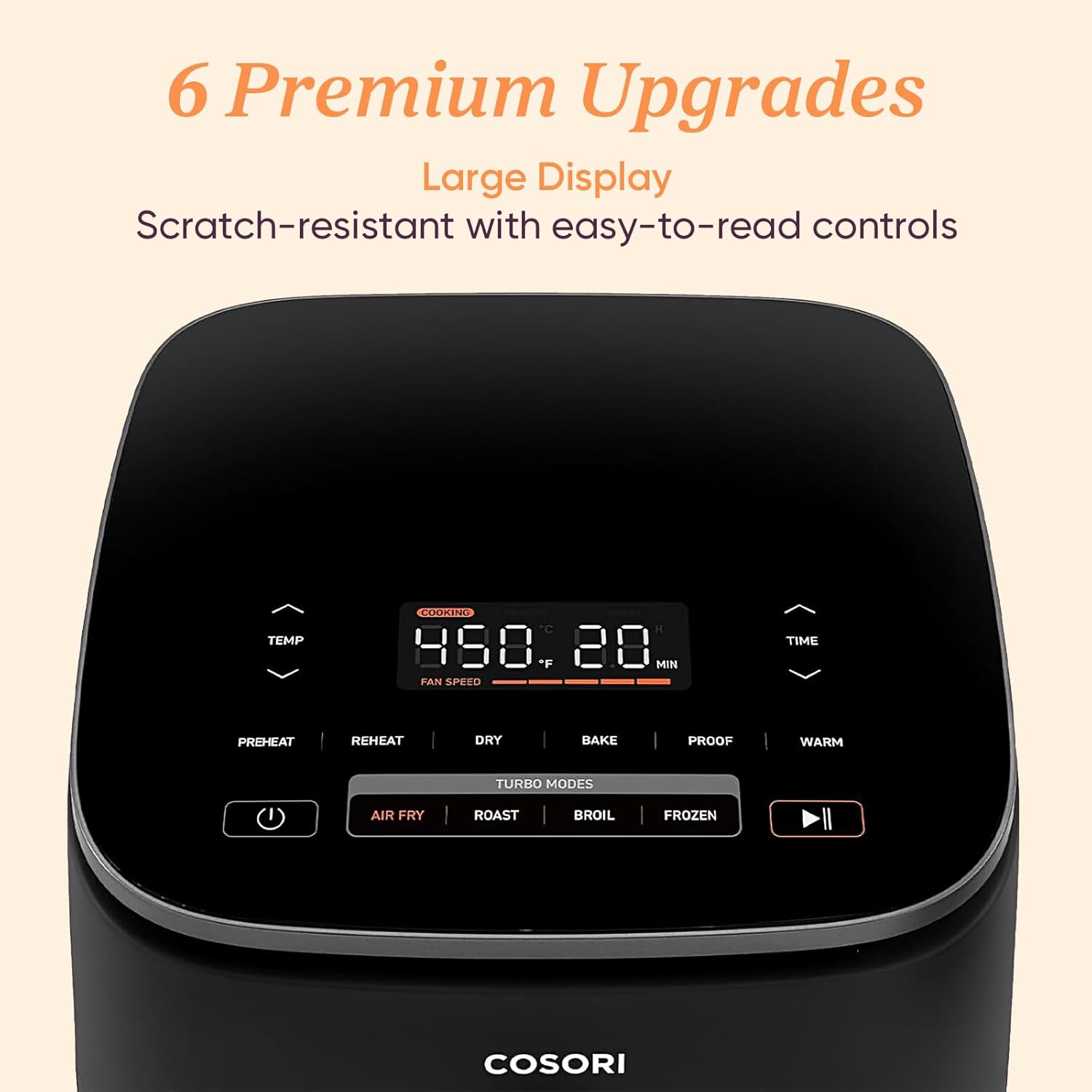 1759733657_Cosori-9-in-1-TurboBlaze-Air-Fryer-6-Qt-Premium-Ceramic-Coating-90°–450°F-Precise-Heating-for-Even-Results-Air-Fry-Roast-Bake-Broil-Dry-Frozen-Proof-Reheat-Keep-Warm-120V.jpg Cosori 9-in-1 TurboBlaze Air Fryer 6 Qt, Premium Ceramic Coating, 90°–450°F, Precise Heating for Even Results, Air Fry, Roast, Bake, Broil, Dry, Frozen, Proof, Reheat, Keep Warm, 120V - Image 8