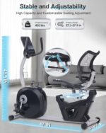 Recumbent Exercise Bike, Recumbent Bike for Home with Smart Workout APP - Recumbent Bikes with Ergonomic Backrest and Comfort Seat, 420LBS Weight Capacity, Larger Backlit Display - Image 9