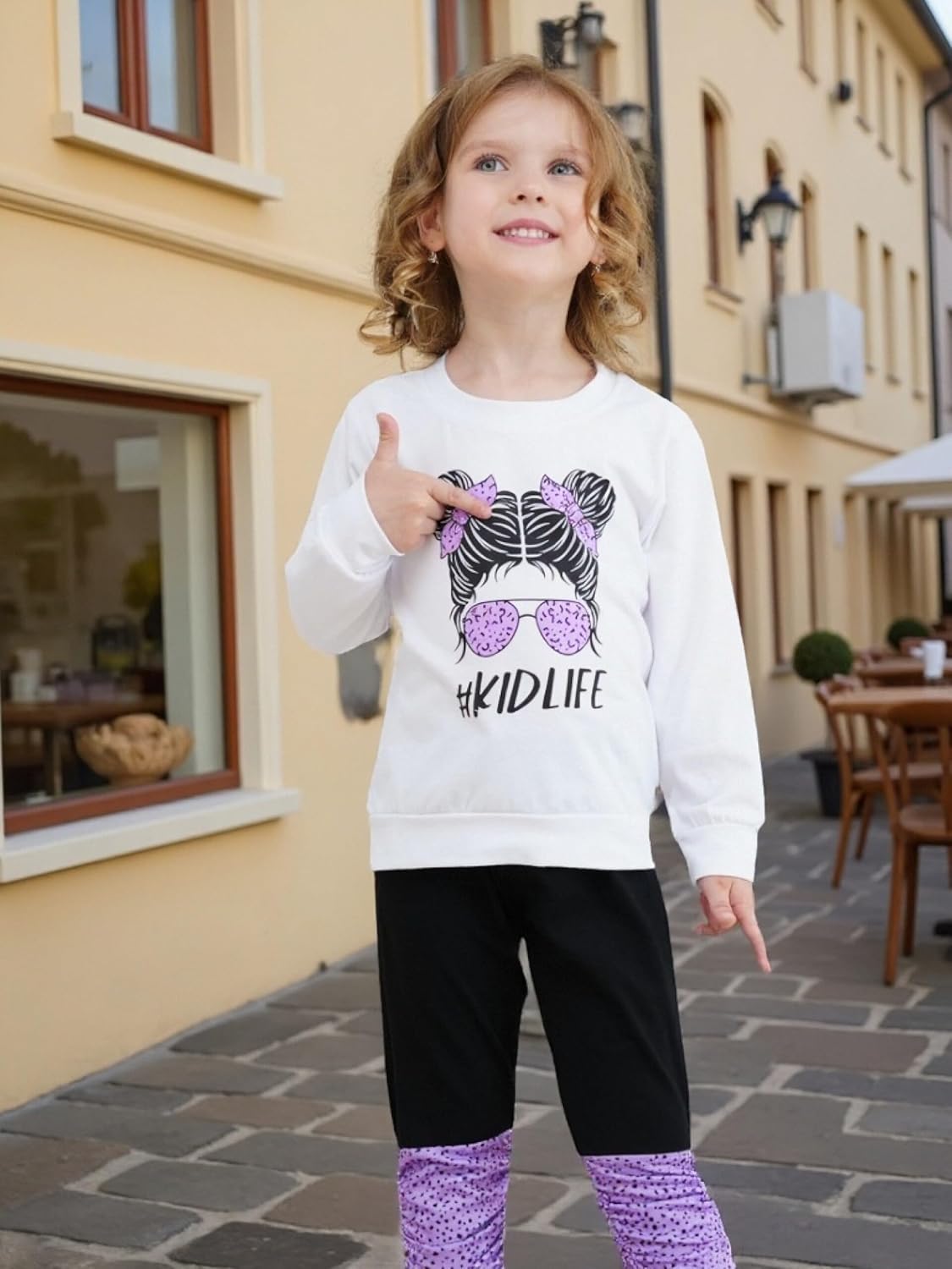 1759776196_Kids-Toddler-Girls-Clothes-Figure-Graphic-Drop-Shoulder-Top-Pullover-Spotted-Print-Pants-Fall-Winter-Outfit-Set.jpg Kids Toddler Girls Clothes Figure Graphic Drop Shoulder Top Pullover Spotted Print Pants Fall Winter Outfit Set - Image 4