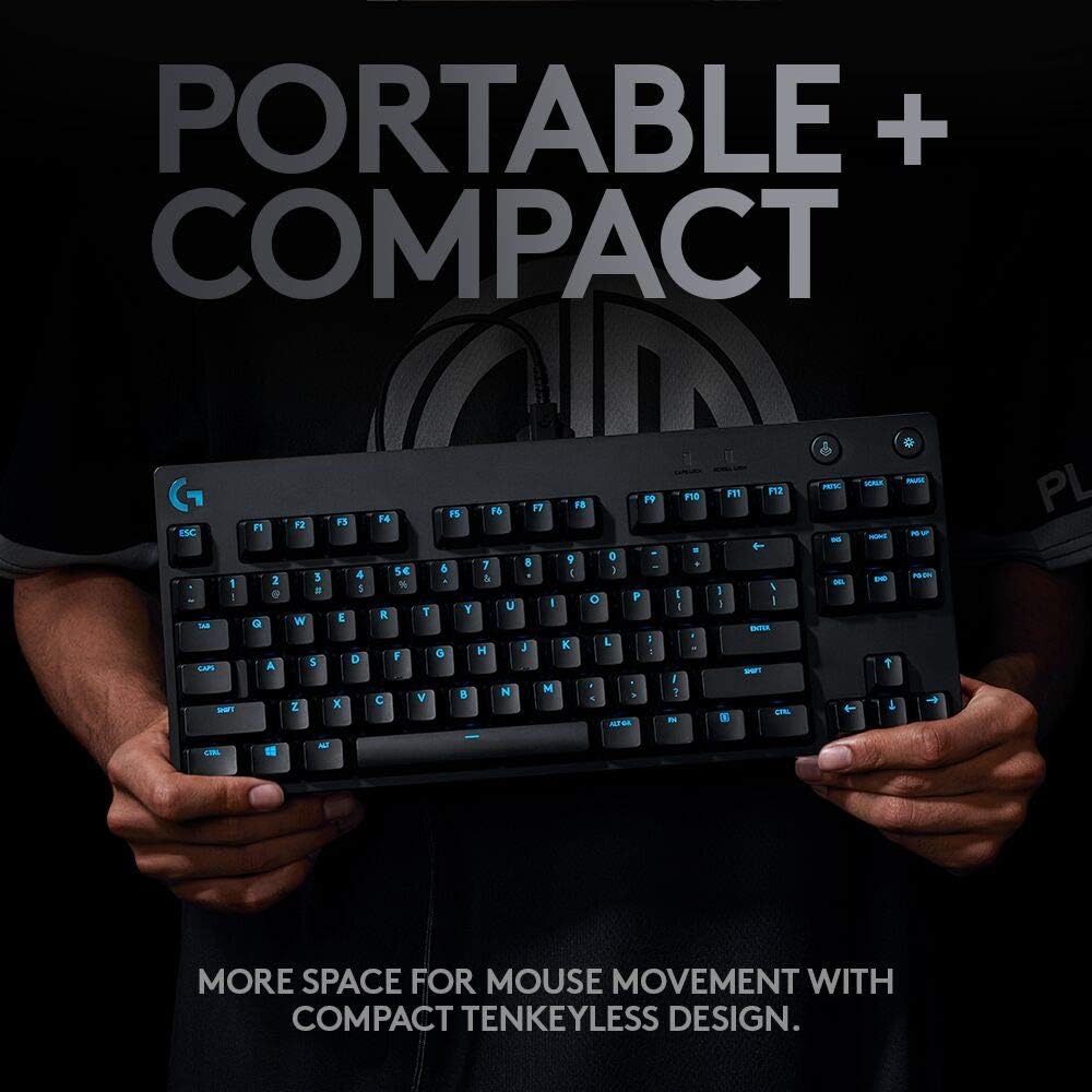 1759780104_Logitech-G-PRO-Mechanical-Gaming-Keyboard-Ultra-Portable-Tenkeyless-Design-Detachable-Micro-USB-Cable-16.8-Million-Color-LIGHTSYNC-RGB-Backlit-Keys.jpg Logitech G PRO Mechanical Gaming Keyboard, Ultra Portable Tenkeyless Design, Detachable Micro USB Cable, 16.8 Million Color LIGHTSYNC RGB Backlit Keys - Image 5