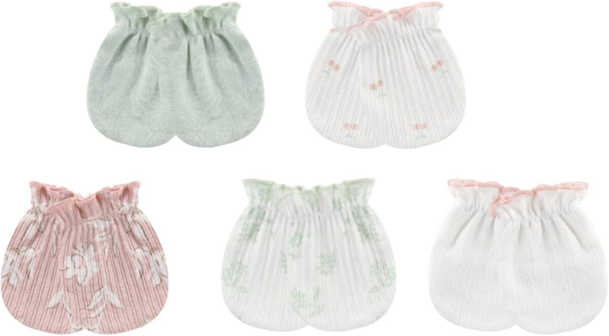 Baby Hat and Mittens Set Cotton Newborn Baby Hats Caps for Boys and Girls, 0-6 Months - Image 5