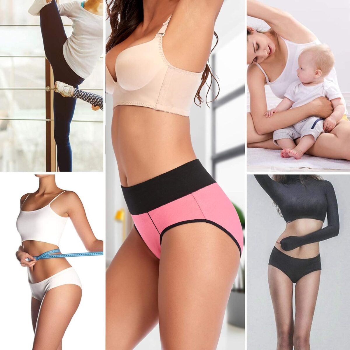 Eiggam Underwear for Women Cotton High Waist Panties Full Coverage Briefs Soft Strech Ladies Breathable Panties-Multi Pack - Image 7