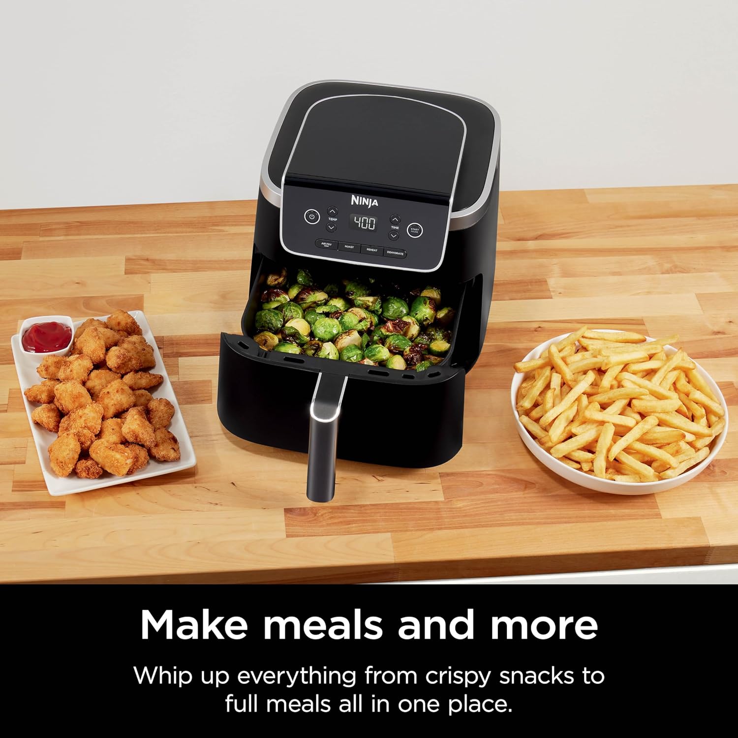 1759820188_Ninja-Air-Fryer-4-in-1-Pro-Air-Fry-Roast-Reheat-Dehydrate-5QT-Capacity-fits-up-to-4lbs-of-French-Fries-400F-Max-Temp-Nonstick-Basket-Crisper-Plate-120V-Grey-AF141.jpg Ninja | Air Fryer | 4-in-1 Pro Air Fry, Roast, Reheat, Dehydrate | 5QT Capacity fits up to 4lbs of French Fries | 400F Max Temp | Nonstick Basket & Crisper Plate | 120V | Grey | AF141 - Image 6