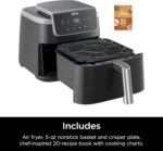 Ninja | Air Fryer | 4-in-1 Pro Air Fry, Roast, Reheat, Dehydrate | 5QT Capacity fits up to 4lbs of French Fries | 400F Max Temp | Nonstick Basket & Crisper Plate | 120V | Grey | AF141 - Image 10