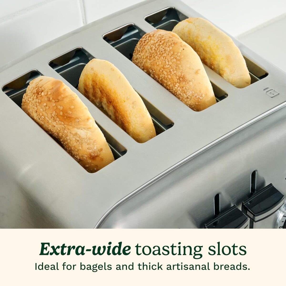 Cuisinart 4 Slice Toaster, Compact Stainless Steel Toaster with Extra-Wide Slots for Toasting Bread, French Toast, Bagels and Pastries, Defrost & Reheat Functions, CPT-180P1, Brushed Stainless - Image 5