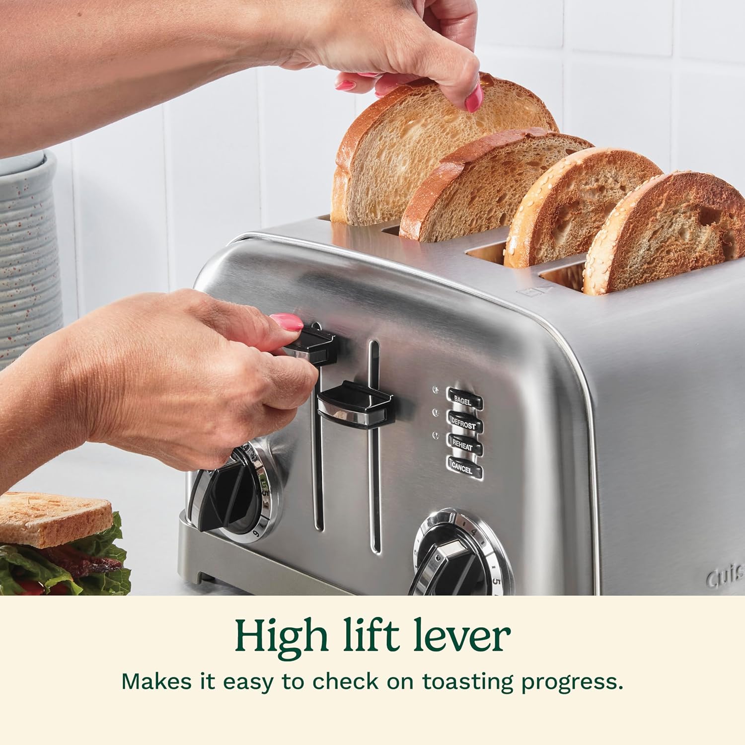 1759820279_Cuisinart-4-Slice-Toaster-Compact-Stainless-Steel-Toaster-with-Extra-Wide-Slots-for-Toasting-Bread-French-Toast-Bagels-and-Pastries-Defrost-Reheat-Functions-CPT-180P1-Brushed-Stainless.jpg Cuisinart 4 Slice Toaster, Compact Stainless Steel Toaster with Extra-Wide Slots for Toasting Bread, French Toast, Bagels and Pastries, Defrost & Reheat Functions, CPT-180P1, Brushed Stainless - Image 7