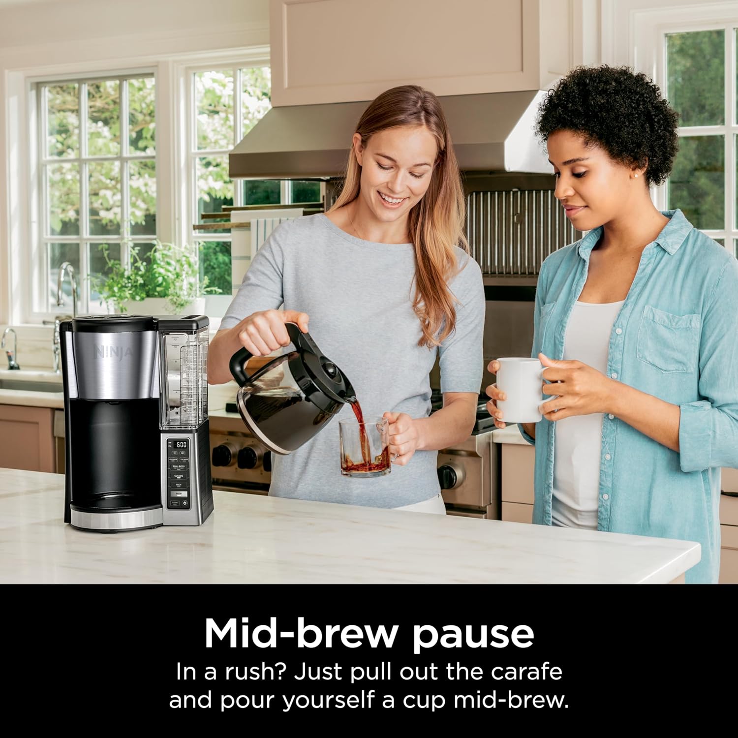 1759821117_Ninja-12-Cup-Programmable-Coffee-Brewer-2-Brew-Styles-Adjustable-Warm-Plate-60oz-Water-Reservoir-Delay-Brew-BlackStainless-Steel.jpg Ninja 12-Cup Programmable Coffee Brewer, 2 Brew Styles, Adjustable Warm Plate, 60oz Water Reservoir, Delay Brew - Black/Stainless Steel - Image 7