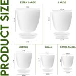 Utopia Home - Plant Pots Indoor with Drainage - 7/6.6/6/5.3/4.8 Inches Garden Flower Pots for Indoor Planter - 5 Pack White Plastic Planters - Ideal for Stocking Stuffers or Room, Office Home Decor - Image 3