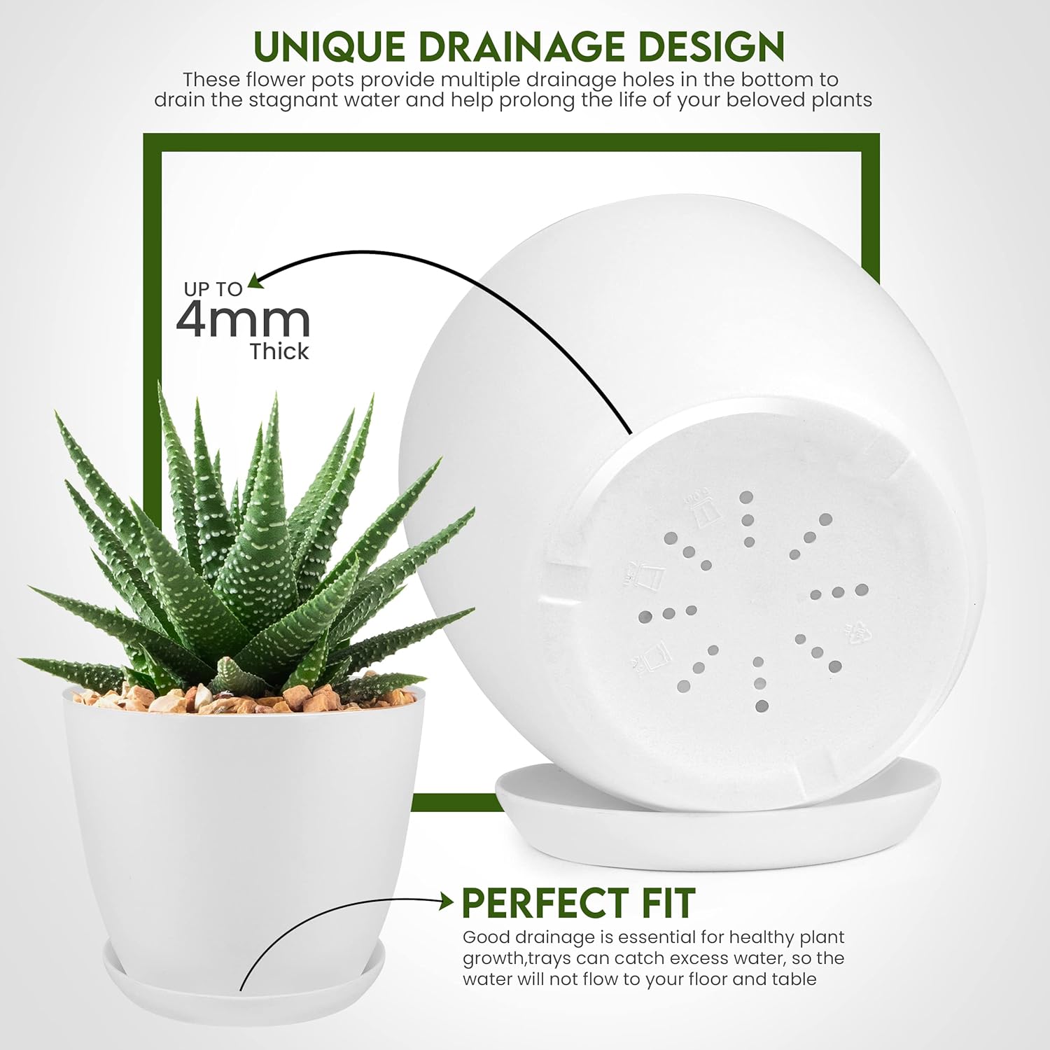 1759821184_Utopia-Home-Plant-Pots-Indoor-with-Drainage-76.665.34.8-Inches-Garden-Flower-Pots-for-Indoor-Planter-5-Pack-White-Plastic-Planters-Ideal-for-Stocking-Stuffers-or-Room-Office-Home-Decor.jpg Utopia Home - Plant Pots Indoor with Drainage - 7/6.6/6/5.3/4.8 Inches Garden Flower Pots for Indoor Planter - 5 Pack White Plastic Planters - Ideal for Stocking Stuffers or Room, Office Home Decor - Image 4