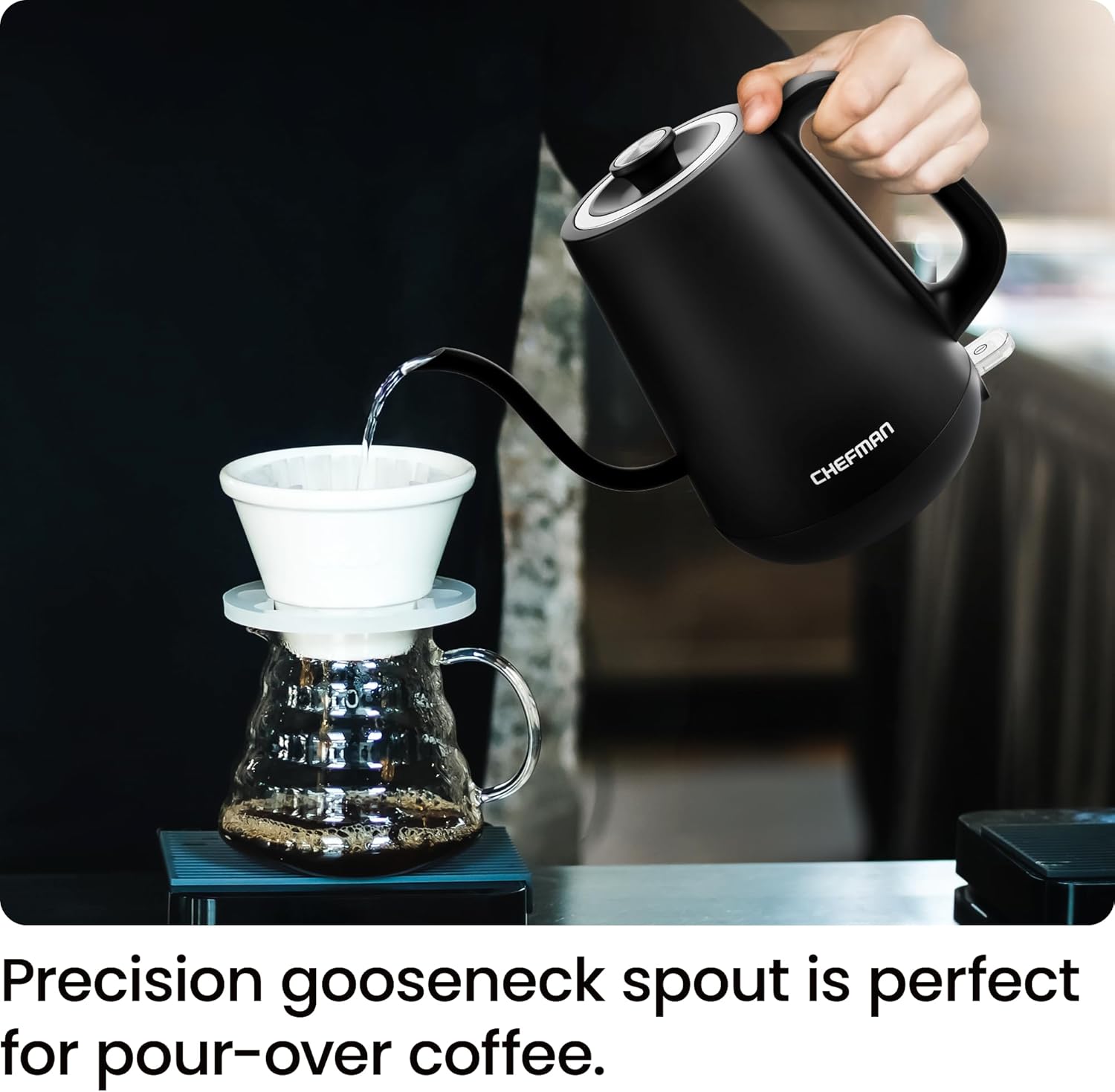 1759851013_Chefman-Gooseneck-Electric-Kettle-0.8L-Pour-Over-Tea-Kettle-for-Coffee-and-Tea-One-Touch-Operation-Boil-Dry-Protection-Auto-Shut-Off-Ultra-Fast-Hot-Water-Boiler-–-Black.jpg Chefman Gooseneck Electric Kettle, 0.8L Pour Over Tea Kettle for Coffee and Tea, One-Touch Operation, Boil-Dry Protection, Auto Shut-Off, Ultra-Fast Hot Water Boiler – Black - Image 3