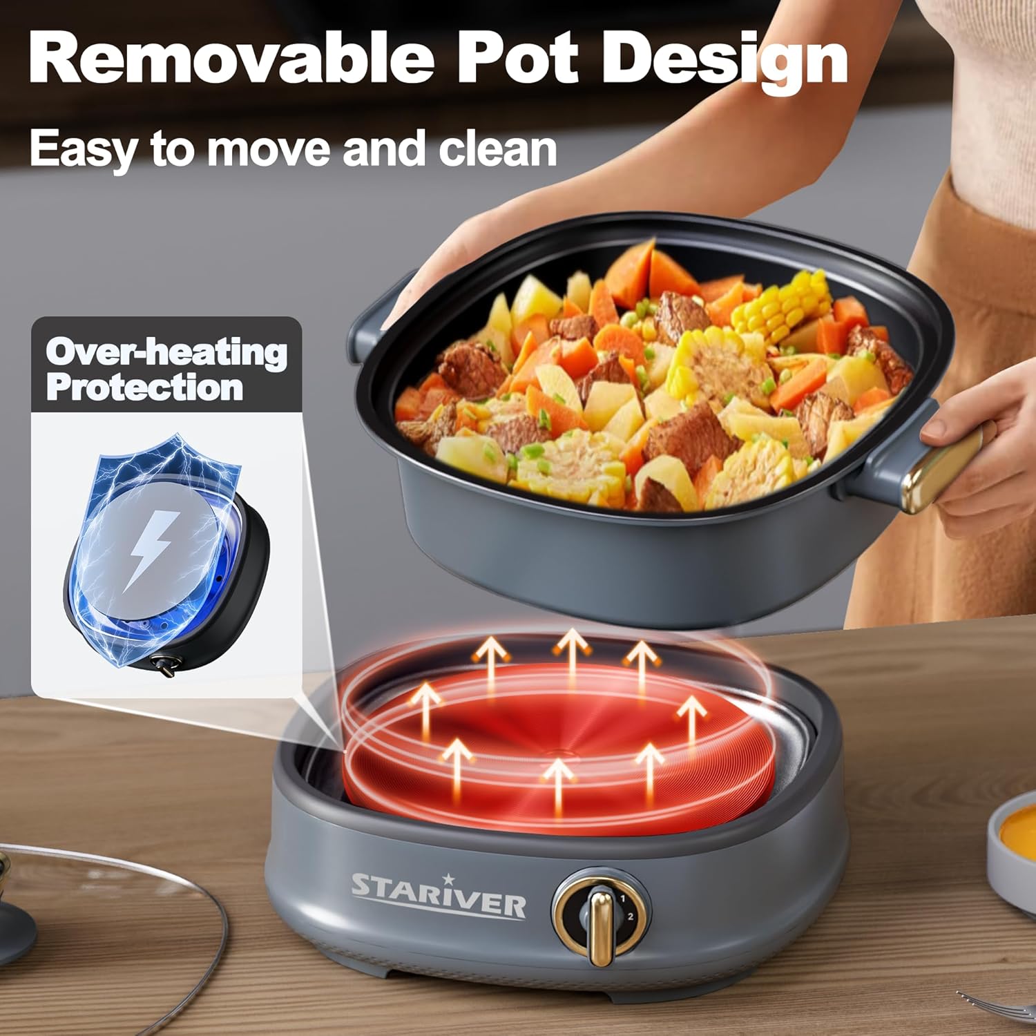 1759851225_Stariver-3L-Electric-Hot-Pot-with-Dual-Power-Control-and-Non-StickElectric-Shabu-Shabu-Pot-with-Removable-Pot-Electric-Pot-with-Tempered-Glass-Lid-for-Party-Family-Dinners.jpg Stariver 3L Electric Hot Pot with Dual-Power Control and Non-Stick,Electric Shabu Shabu Pot with Removable Pot, Electric Pot with Tempered Glass Lid for Party, Family Dinners - Image 4