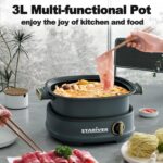 Stariver 3L Electric Hot Pot with Dual-Power Control and Non-Stick,Electric Shabu Shabu Pot with Removable Pot, Electric Pot with Tempered Glass Lid for Party, Family Dinners - Image 8