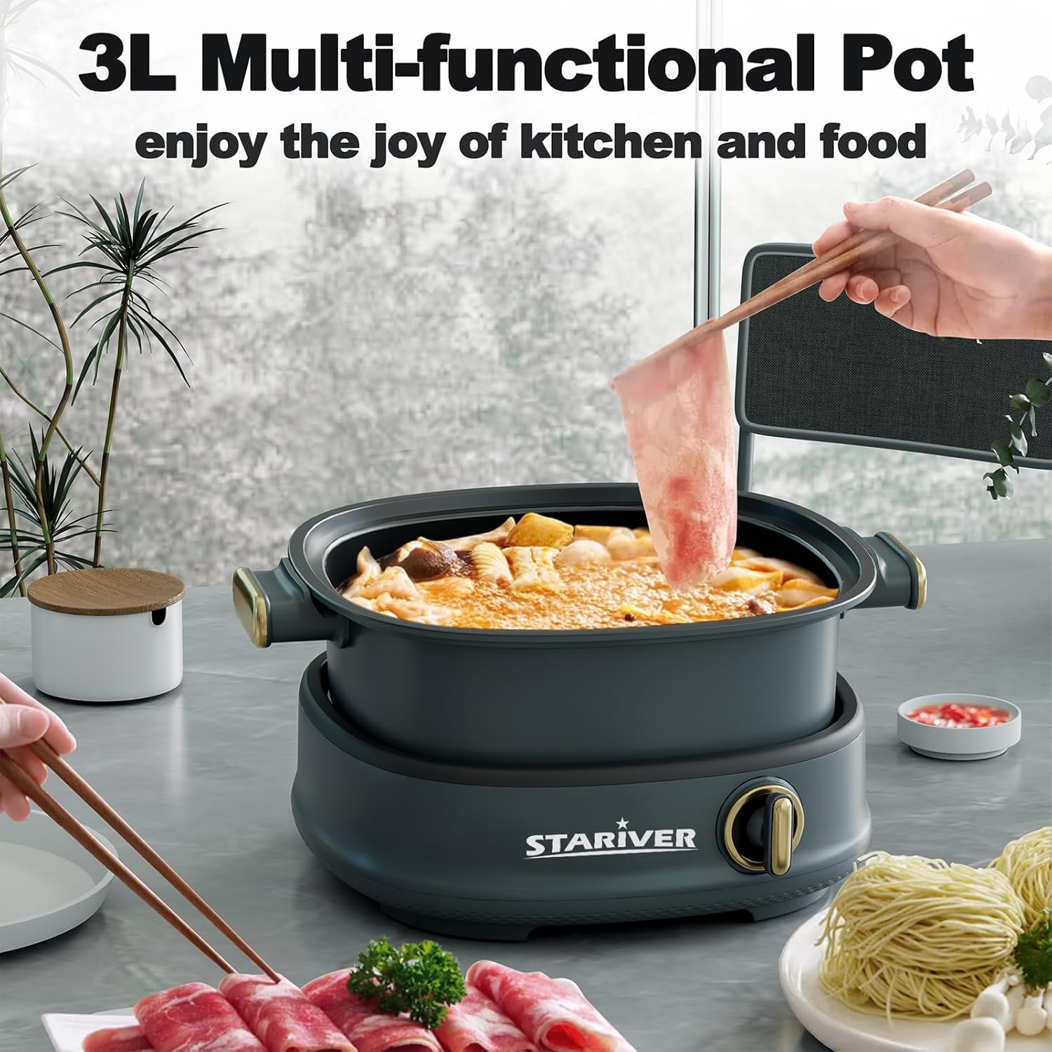 1759851235_Stariver-3L-Electric-Hot-Pot-with-Dual-Power-Control-and-Non-StickElectric-Shabu-Shabu-Pot-with-Removable-Pot-Electric-Pot-with-Tempered-Glass-Lid-for-Party-Family-Dinners.jpg Stariver 3L Electric Hot Pot with Dual-Power Control and Non-Stick,Electric Shabu Shabu Pot with Removable Pot, Electric Pot with Tempered Glass Lid for Party, Family Dinners - Image 8