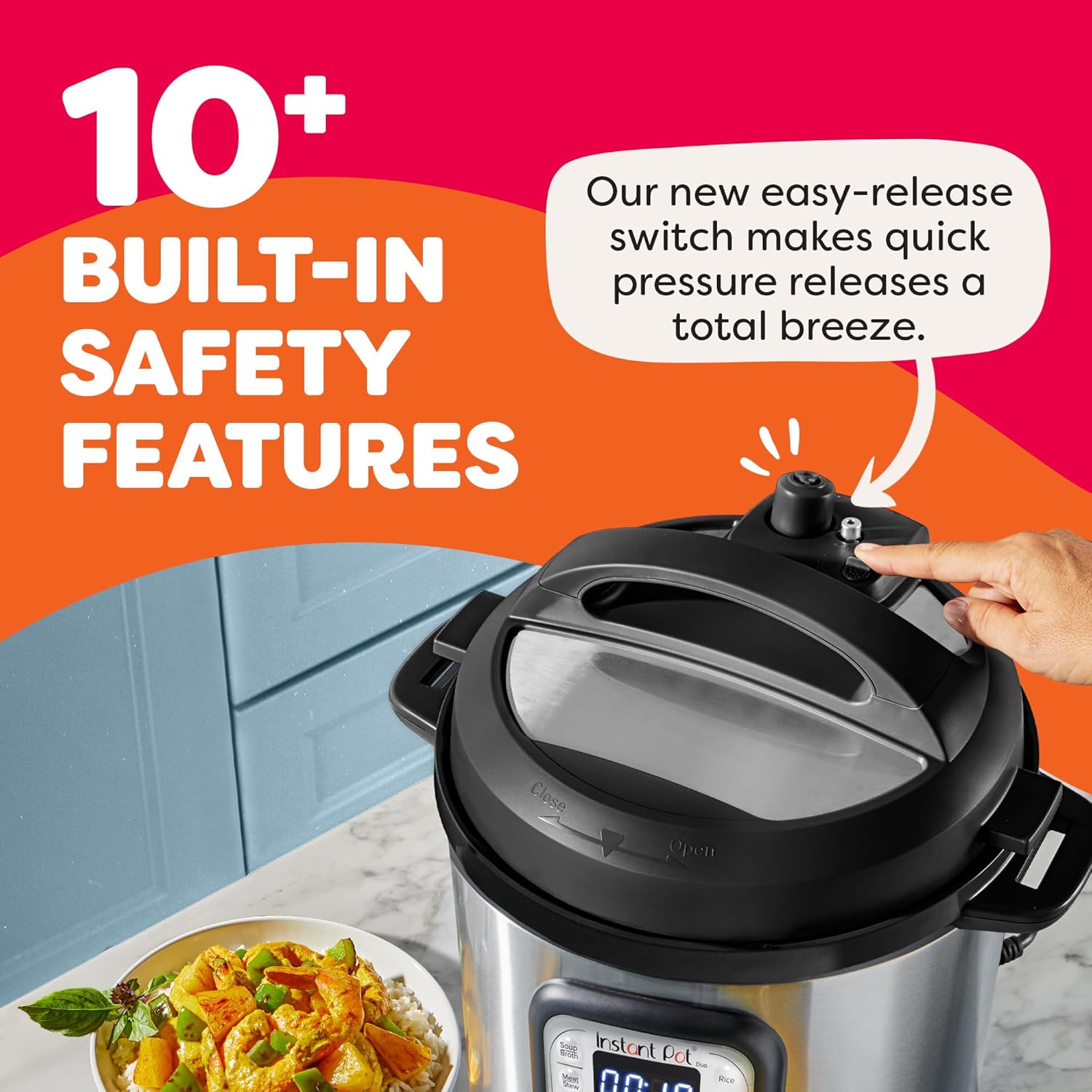 1759851237_Instant-Pot-Duo-7-in-1-Electric-Pressure-Cooker-Slow-Cooker-Rice-Steamer-Saute-Yogurt-Maker-Warmer-Sterilizer-Includes-App-With-Over-800-Recipes-Stainless-Steel-6-Quart.jpg Instant Pot Duo 7-in-1 Electric Pressure Cooker, Slow Cooker, Rice, Steamer, Sauté, Yogurt Maker, Warmer & Sterilizer, Includes App With Over 800 Recipes, Stainless Steel, 6 Quart - Image 6