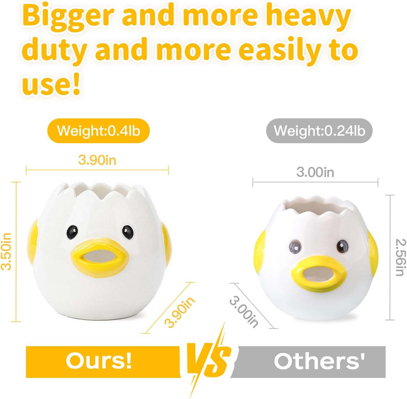 1759851688_LuoCoCo-Cute-Egg-Separator-Ceramics-Vomiting-Chicken-Egg-Yolk-White-Separator-Practical-Household-Small-Egg-Filter-Splitter-Kitchen-Gadget-Baking-Assistant-Tool-Dishwasher-Safe-Yellow.jpg LuoCoCo Cute Egg Separator, Ceramics Vomiting Chicken Egg Yolk White Separator, Practical Household Small Egg Filter Splitter, Kitchen Gadget Baking Assistant Tool, Dishwasher Safe (Yellow) - Image 3