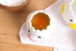 LuoCoCo Cute Egg Separator, Ceramics Vomiting Chicken Egg Yolk White Separator, Practical Household Small Egg Filter Splitter, Kitchen Gadget Baking Assistant Tool, Dishwasher Safe (Yellow) - Image 4
