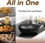 Diamond X Premium Non Stick Wok Pan - 11" Large Flat Bottom Chinese Wok - Woks & Stir-fry Pans Nonstick - Titanium-Coated 8-Layered Korean Engineered Skillet for Frying, Oil-Free, PFOA-Free - Image 5