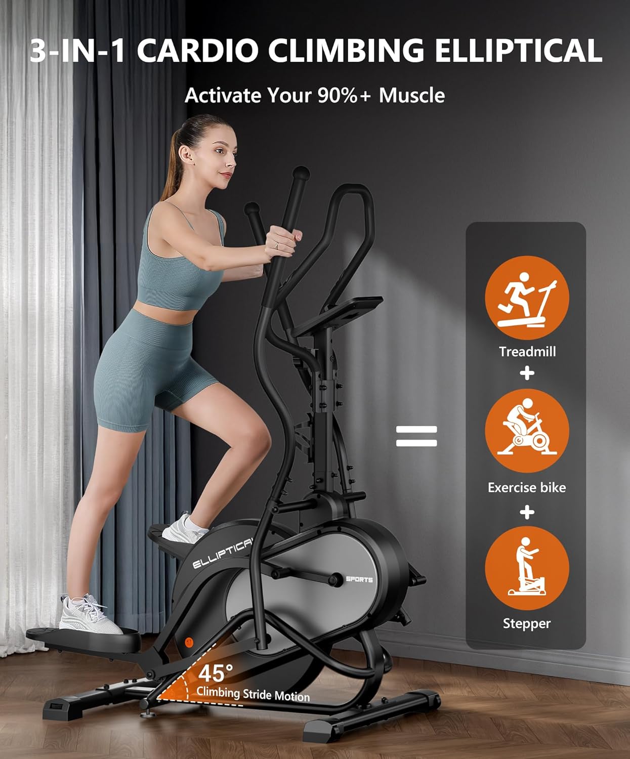 1759861462_THERUN-Elliptical-Exercise-Machine-3-in-1-Cardio-Climber-Stepping-Elliptical-Machine-for-Home-Stair-Stepper-Elliptical-Training-Machines-w16-Levels-Resistance-Pulse-Sensor-LCD-Monitor.jpg THERUN Elliptical Exercise Machine, 3-in-1 Cardio Climber Stepping Elliptical Machine for Home, Stair Stepper Elliptical Training Machines w/16 Levels Resistance, Pulse Sensor, LCD Monitor - Image 6