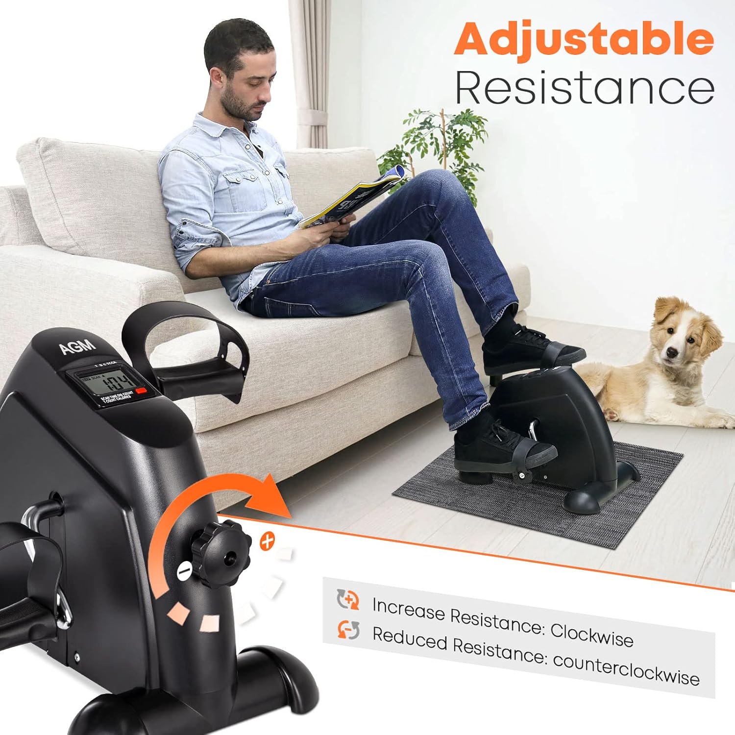 1759861999_Mini-Exercise-Bike-AGM-Under-Desk-Bike-Pedal-Exerciser-Foot-Cycle-Arm-Leg-Pedal-Exerciser-with-LCD-Screen-Displays.jpg Mini Exercise Bike, AGM Under Desk Bike Pedal Exerciser Foot Cycle Arm & Leg Pedal Exerciser with LCD Screen Displays - Image 3