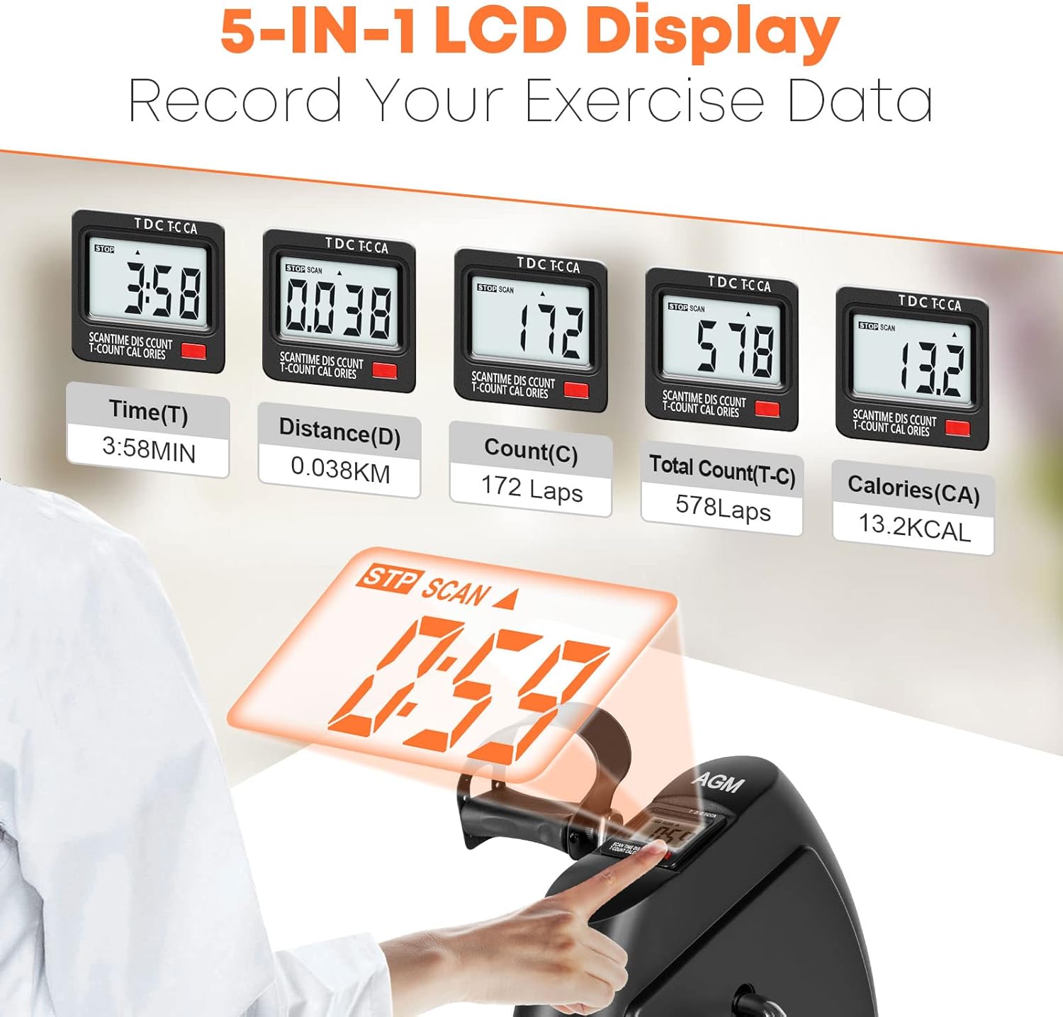 1759862001_Mini-Exercise-Bike-AGM-Under-Desk-Bike-Pedal-Exerciser-Foot-Cycle-Arm-Leg-Pedal-Exerciser-with-LCD-Screen-Displays.jpg Mini Exercise Bike, AGM Under Desk Bike Pedal Exerciser Foot Cycle Arm & Leg Pedal Exerciser with LCD Screen Displays - Image 4