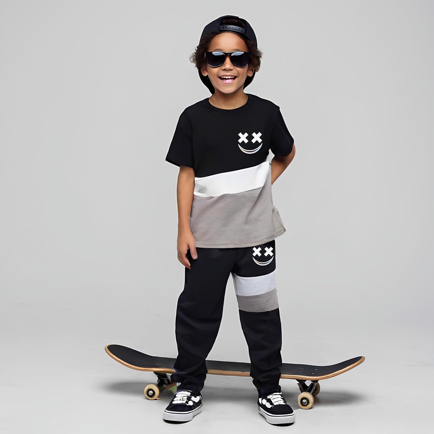 1759863077_Size-5-13-Years-Boys-SummerSpring-Outfits-Set-Short-Sleeve-T-Shirt-Pants-Kids-Boys-Fall-Fashion-Clothes-Sets.jpg Size 5-13 Years Boys Summer/Spring Outfits Set Short Sleeve T-Shirt & Pants Kids Boys Fall Fashion Clothes Sets - Image 3