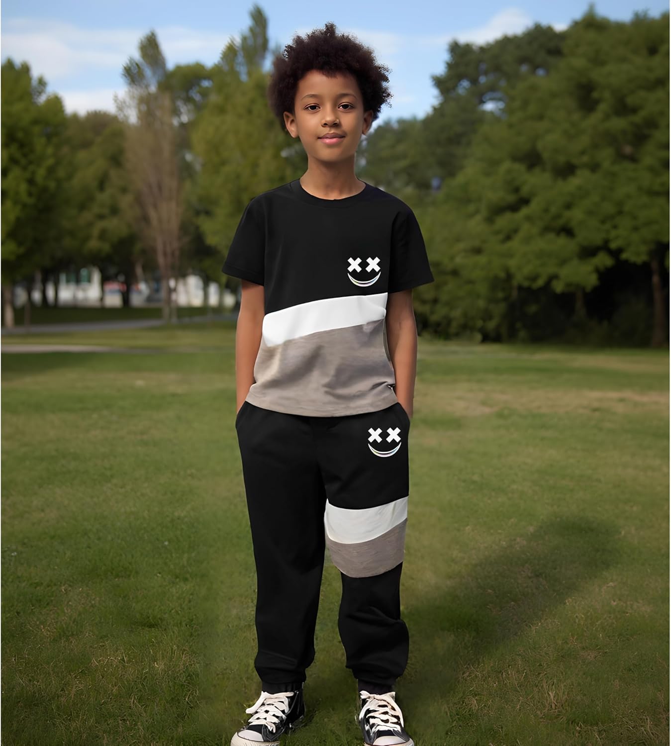 1759863085_Size-5-13-Years-Boys-SummerSpring-Outfits-Set-Short-Sleeve-T-Shirt-Pants-Kids-Boys-Fall-Fashion-Clothes-Sets.jpg Size 5-13 Years Boys Summer/Spring Outfits Set Short Sleeve T-Shirt & Pants Kids Boys Fall Fashion Clothes Sets - Image 7