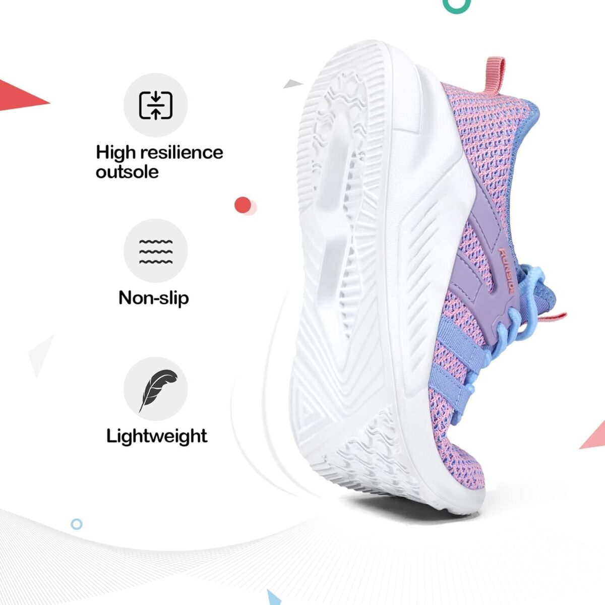 RUNSIDE Boys Girls Tennis Shoes Kids Lightweight Breathable Sneakers Lace-up Running Athletic Shoes for Toddler/Little Kid/Big Kid - Image 4
