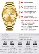 OLEVS Watch for Men Stainless Steel Business Dress Analog Quartz Men Watch Large Face Day Waterproof Luminous Classic Wrist Watch - Image 4