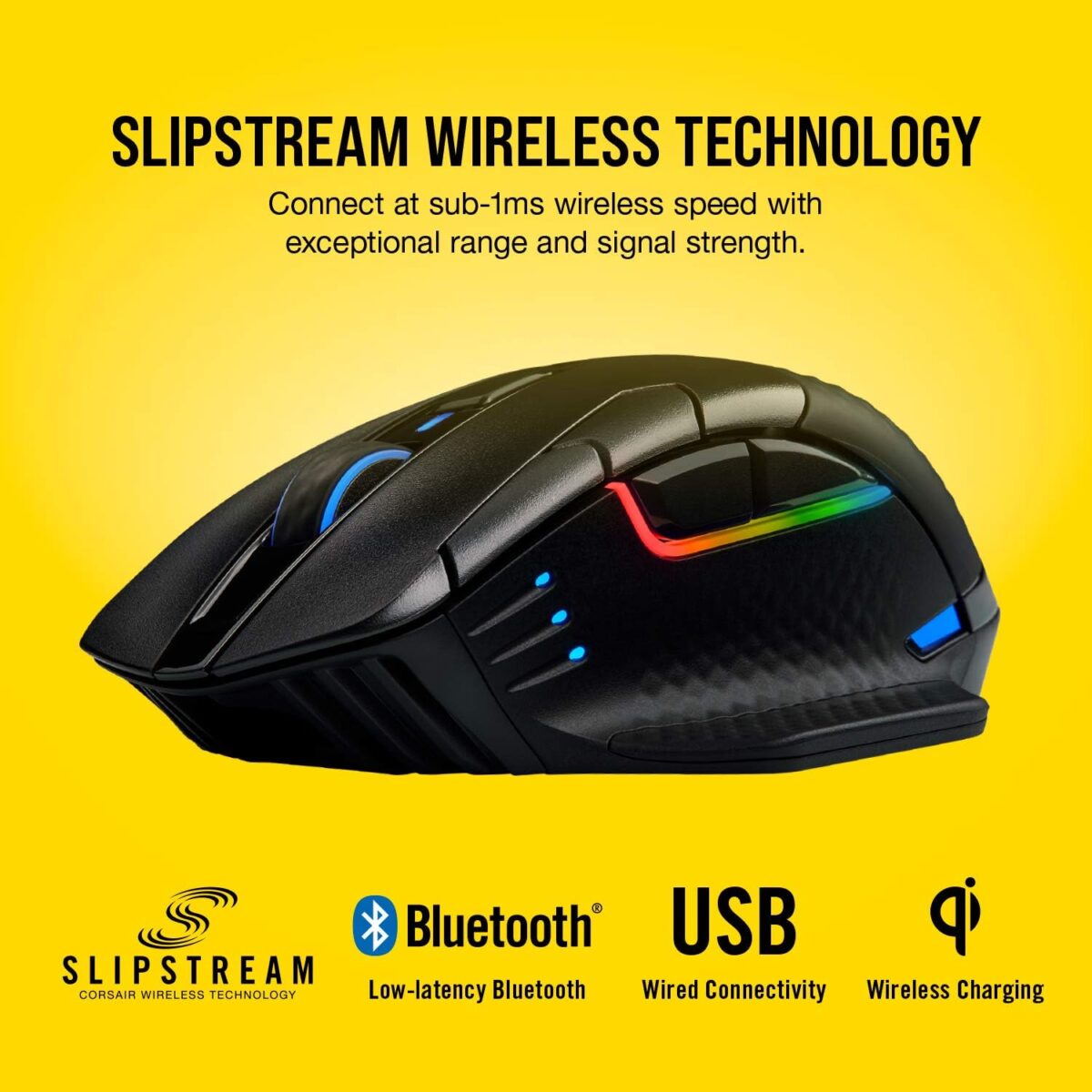 Corsair Dark Core RGB Pro SE, FPS/MOBA Gaming Mouse with SLIPSTREAM Technology, Black, Backlit RGB LED, 18000 DPI, Optical, Qi wireless charging certified - Image 4