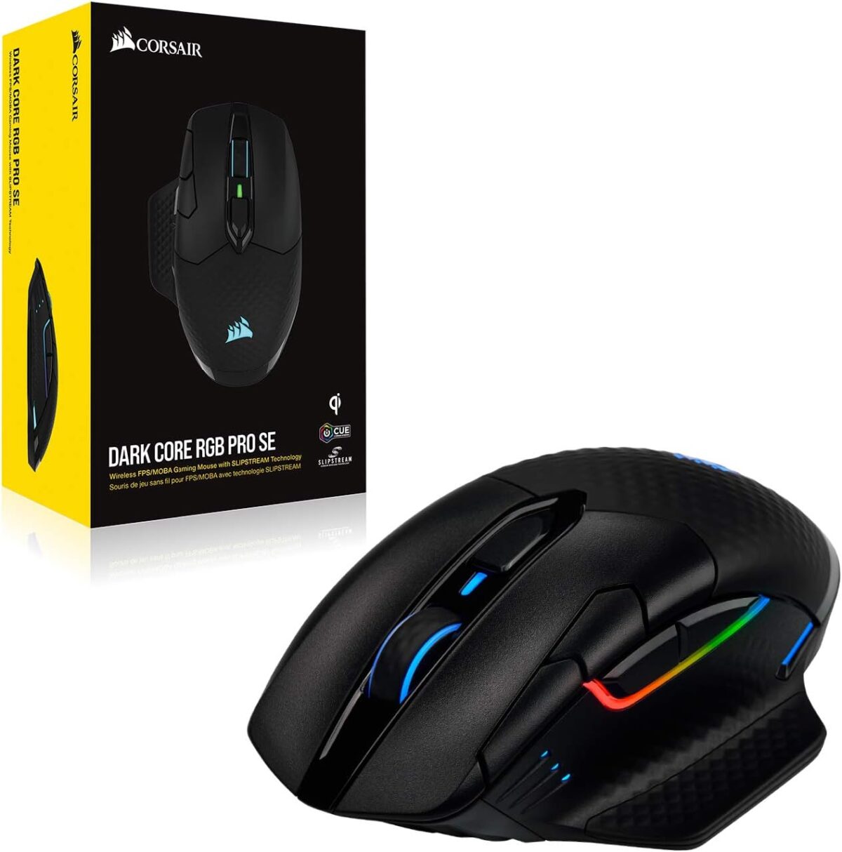 Corsair Dark Core RGB Pro SE, FPS/MOBA Gaming Mouse with SLIPSTREAM Technology, Black, Backlit RGB LED, 18000 DPI, Optical, Qi wireless charging certified - Image 10