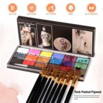 Face Painting Kit Non-toxic Body Paint Washable 18 Colors Facepaint Makeup Kit for Adults with 10 Face Paint Brushes for Halloween Party Cosplay Makeup (Color 001) - Image 6