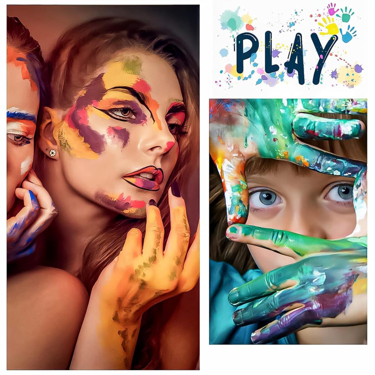 Face Painting Kit Non-toxic Body Paint Washable 18 Colors Facepaint Makeup Kit for Adults with 10 Face Paint Brushes for Halloween Party Cosplay Makeup (Color 001) - Image 8