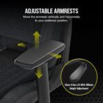 Corsair TC100 Relaxed Gaming Chair - Fabric - Racing-Inspired Design - Lumbar Pillow - Detachable Memory Foam Neck Pillow - Adjustable Seat Height - Adjustable Armrests - Gray and Black - Image 6