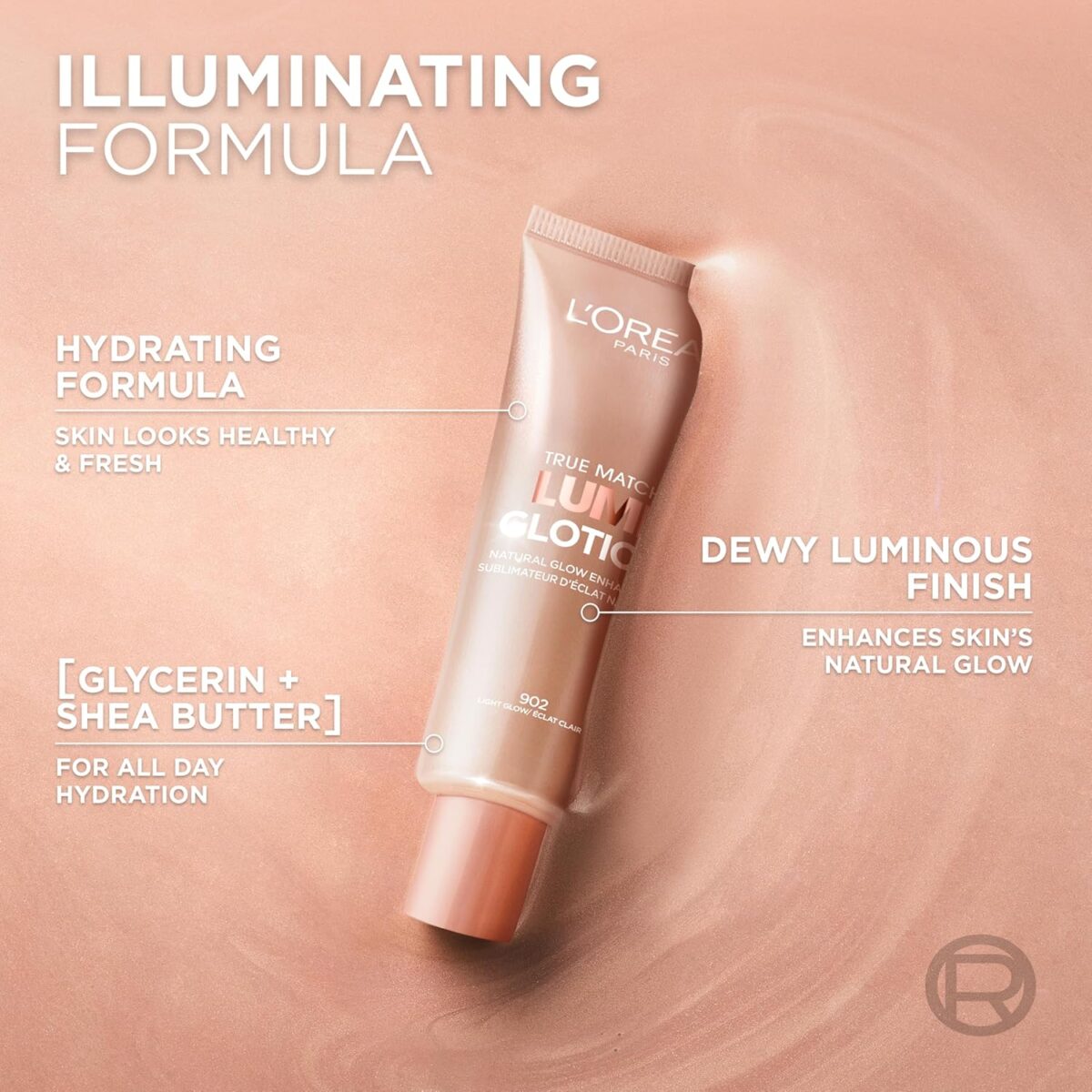 L'Oreal Paris Makeup True Match Lumi Glotion, Natural Glow Enhancer, Illuminator Highlighter, Bronzing Drops For a Sun-Kissed Glow, 903 Medium - Image 4