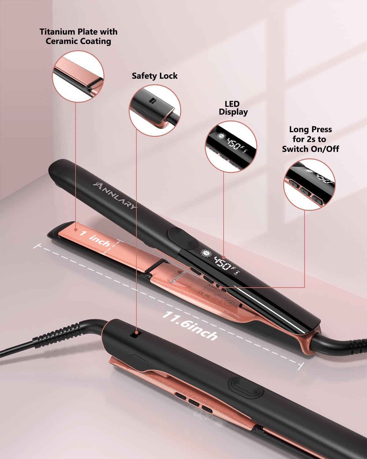 1759906811_Hair-Straightener-1-Inch-Flat-Iron-and-Curler-2-in-1-Titanium-Ceramic-Ionic-Dual-Voltage-Straightener-with-Heat-Resistant-Silicone-for-Less-Frizz-Shinier-Smoother.jpg Hair Straightener 1 Inch Flat Iron and Curler 2 in 1 Titanium Ceramic Ionic Dual Voltage Straightener with Heat-Resistant Silicone, for Less Frizz, Shinier & Smoother - Image 7
