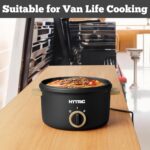 Hytric Hot Pot Electric, 2.5L Portable Electric Pot with Non-Stick Coating, Multi-functional Cooker for Stir Fry, Steak, Noodles, Soup, Portable Ramen Cooker for Dorm and Office, Black - Image 9