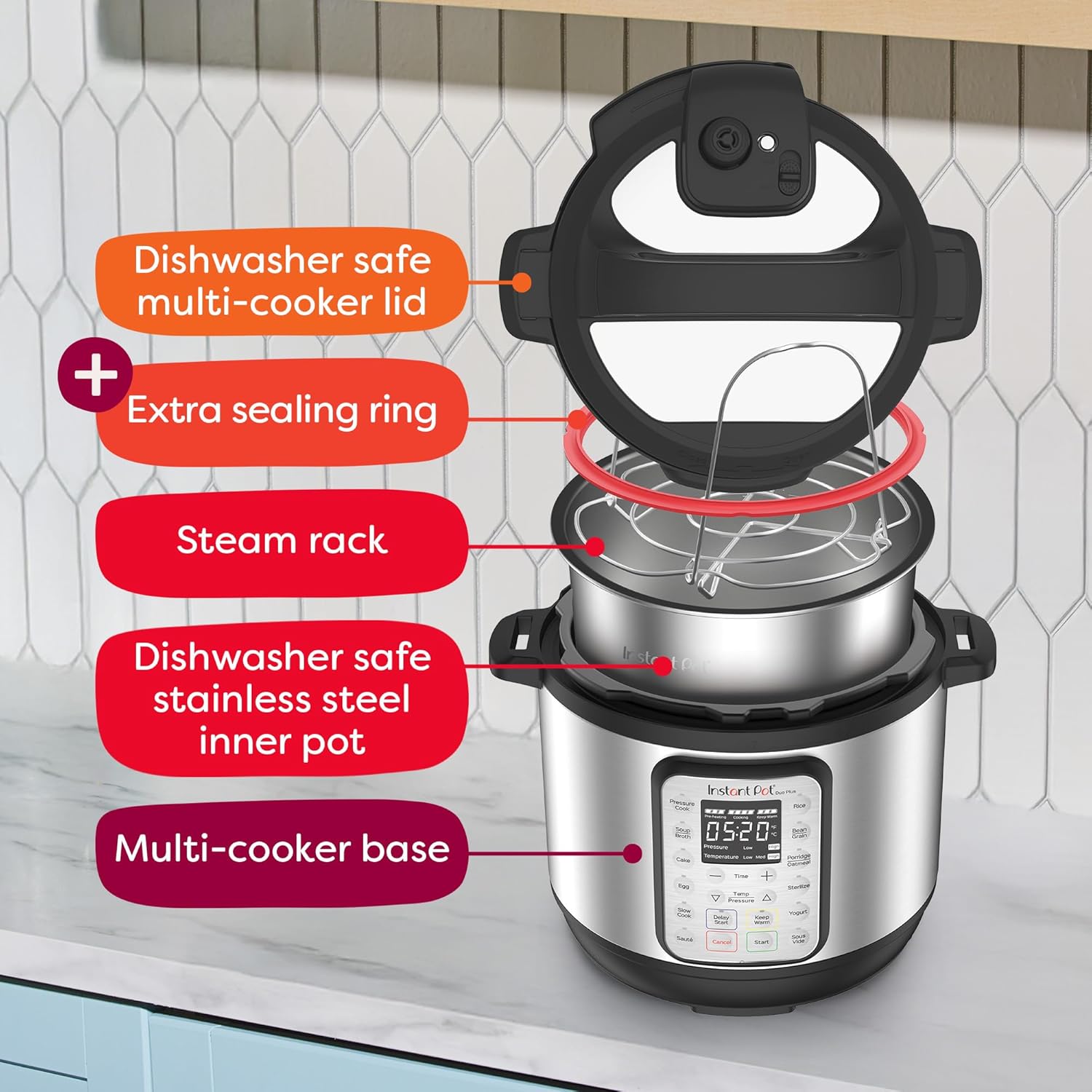 1759940568_Instant-Pot-Duo-Plus-9-in-1-Multicooker-Pressure-Cooker-Slow-Cook-Rice-Maker-Steamer-Saute-Yogurt-Warmer-Sterilizer-Includes-App-With-Over-800-Recipes-Stainless-Steel-6-Quarts.jpg Instant Pot Duo Plus 9-in-1 Multicooker, Pressure Cooker, Slow Cook, Rice Maker, Steamer, Sauté, Yogurt, Warmer & Sterilizer, Includes App With Over 800 Recipes, Stainless Steel, 6 Quarts - Image 10