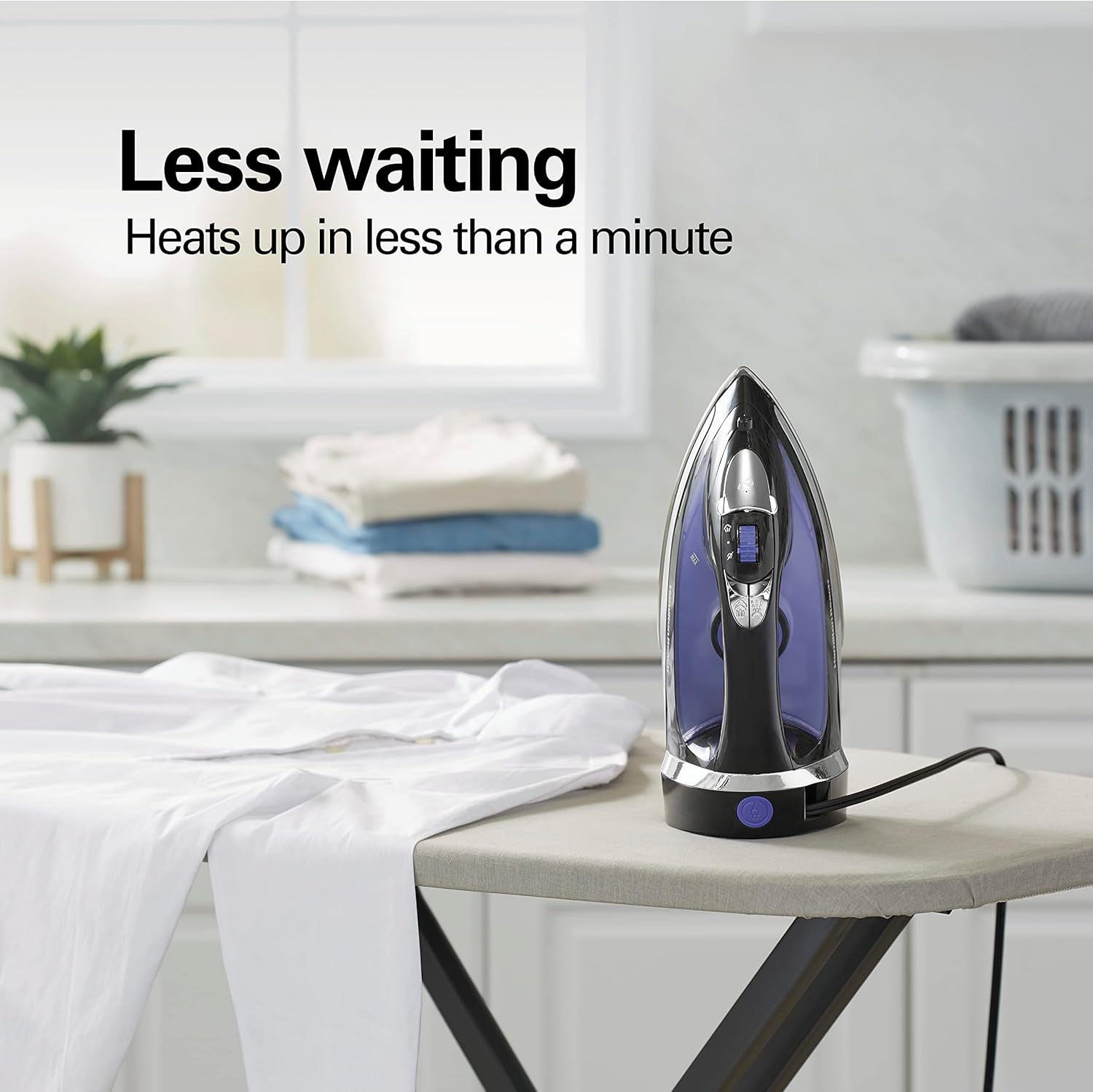 1759949425_Hamilton-Beach-Steam-Iron-for-Clothes-Garment-Steamer-with-Smooth-Press-Stainless-Steel-Soleplate-1200-Watts-8-Retractable-Cord-Black-14214.jpg Hamilton Beach Steam Iron for Clothes & Garment Steamer with Smooth Press Stainless Steel Soleplate, 1200 Watts, 8’ Retractable Cord, Black (14214) - Image 5