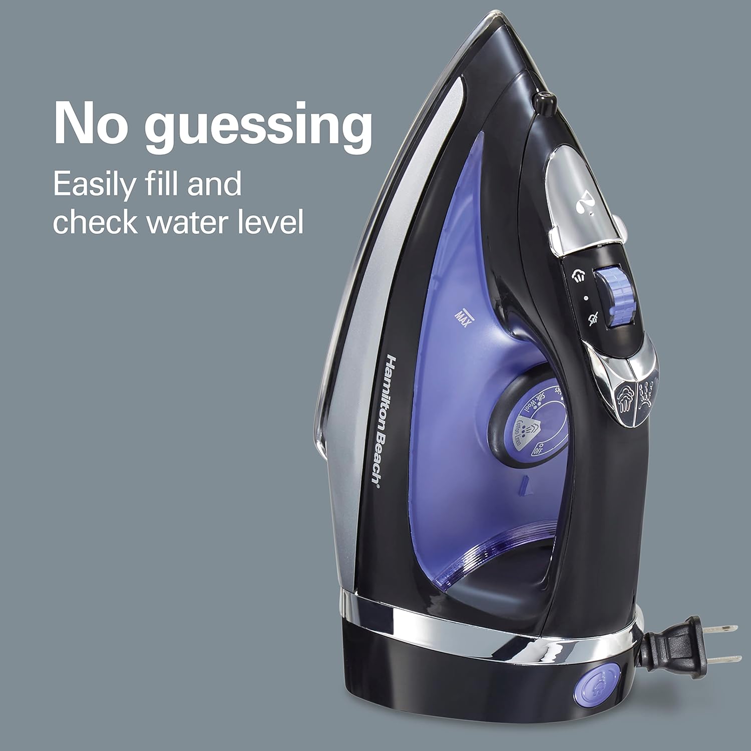 1759949430_Hamilton-Beach-Steam-Iron-for-Clothes-Garment-Steamer-with-Smooth-Press-Stainless-Steel-Soleplate-1200-Watts-8-Retractable-Cord-Black-14214.jpg Hamilton Beach Steam Iron for Clothes & Garment Steamer with Smooth Press Stainless Steel Soleplate, 1200 Watts, 8’ Retractable Cord, Black (14214) - Image 8