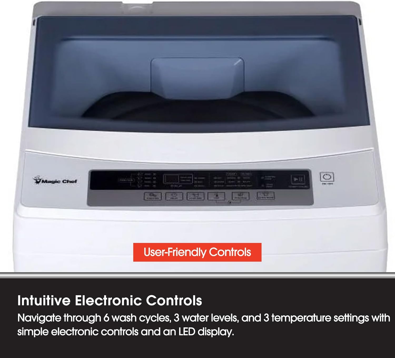 1759951705_Magic-Chef-Top-Load-Compact-Washer-1.7-Cu-Ft-Mini-Washing-Machine-with-LED-Display-6-Cycles-3-Water-Levels-3-Temperature-Settings-White.jpg Magic Chef Top Load Compact Washer, 1.7 Cu Ft Mini Washing Machine with LED Display, 6 Cycles, 3 Water Levels & 3 Temperature Settings, White - Image 4