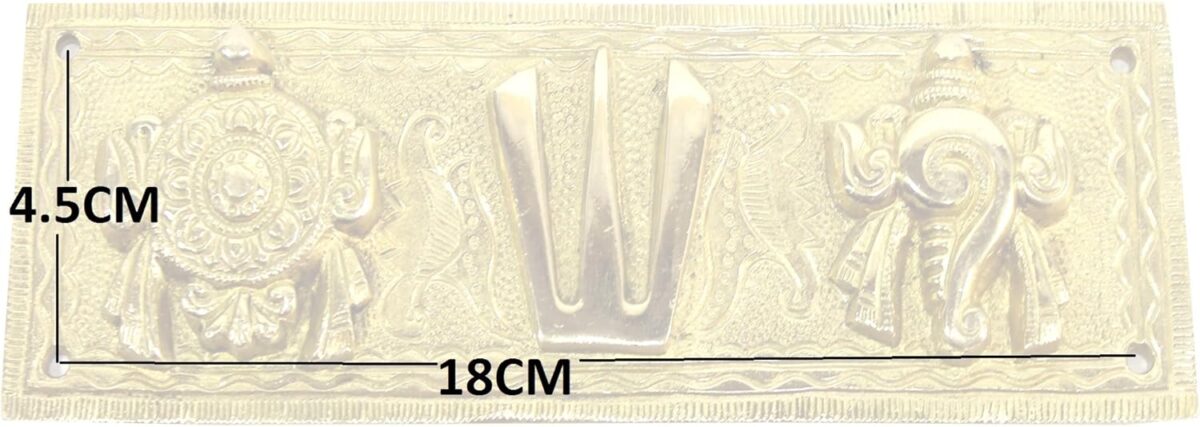 eSplanade Brass Shankh Chakra Namah Showpiece | Shankha Chakra Tilak | Shankha Gada Padma | Padmanabha Swami | Vishnu | Home Decor (8 Inches) - Image 10