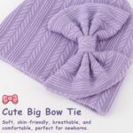 BQUBO Newborn Baby Hats Mittens Set Hospital Hat Beanie Infant Bow Hats Baby Gloves No Scratch Mittens for 0-6 Months - Image 7