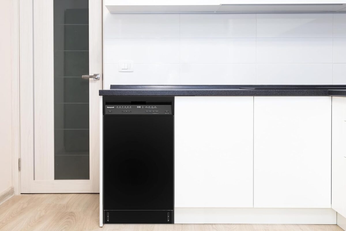 Honeywell 18 Inch Dishwasher with 8 Place settings, 6 Washing Programs, Stainless Steel Tub, UL/Energy Star- Black - Image 4