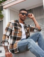 COOFANDY Men's Flannel Shirts Long Sleeve Cotton Plaid Shirt Jacket Casual Button Down Shirt with Pockets - Image 4