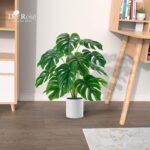 Der Rose Artificial Plants Indoor Large 28'' Fake Monstera Faux Potted Plants Indoor Tall for Home Farmhouse Bedroom Living Room Decor - Image 3