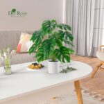 Der Rose Artificial Plants Indoor Large 28'' Fake Monstera Faux Potted Plants Indoor Tall for Home Farmhouse Bedroom Living Room Decor - Image 6